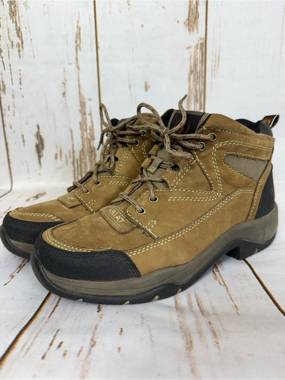 Ariat, ATS Terrain Leather Hiking Boots Taupe Leather. Size 10B. New condition!